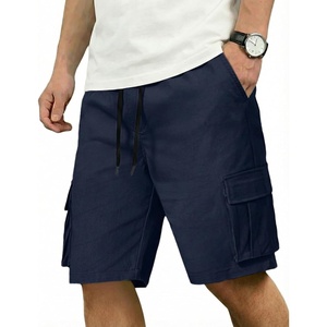 image:imageCOOFANDY Mens Cargo Shorts Casual Cotton Drawstring Short Elastic Waist Work Shorts with Multi PocketsNavy Blue