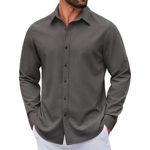 image:imageCOOFANDY Mens Casual Button Down Long Sleeve Untucked Denim Dress ShirtDark Grey
