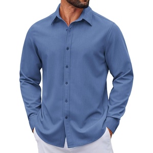 image:imageCOOFANDY Mens Casual Button Down Long Sleeve Untucked Denim Dress ShirtDenim Blue