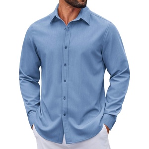 image:imageCOOFANDY Mens Casual Button Down Long Sleeve Untucked Denim Dress ShirtLight Blue