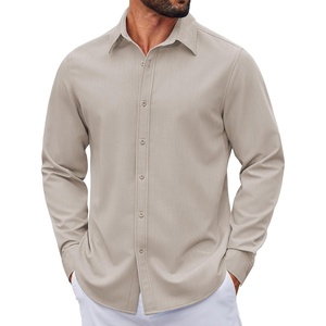 image:imageCOOFANDY Mens Casual Button Down Long Sleeve Untucked Denim Dress ShirtLight Khaki