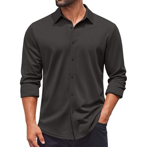 image:imageCOOFANDY Mens Casual Button Down Shirt Long Sleeve Wrinkle Free Shirts Stretch Dress ShirtDark Gray