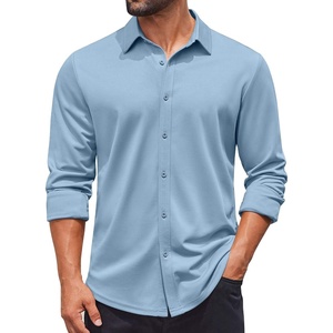image:imageCOOFANDY Mens Casual Button Down Shirt Long Sleeve Wrinkle Free Shirts Stretch Dress ShirtLight Blue