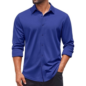 image:imageCOOFANDY Mens Casual Button Down Shirt Long Sleeve Wrinkle Free Shirts Stretch Dress ShirtRoyal Blue