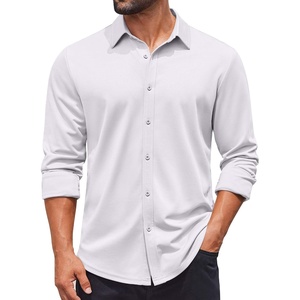 image:imageCOOFANDY Mens Casual Button Down Shirt Long Sleeve Wrinkle Free Shirts Stretch Dress ShirtWhite