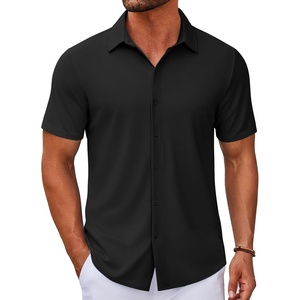 image:imageCOOFANDY Mens Casual Button Down Short Sleeve Shirts Untucked Wrinkle Free Shirt Stretch Dress ShirtsBlack