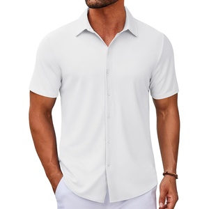 image:imageCOOFANDY Mens Casual Button Down Short Sleeve Shirts Untucked Wrinkle Free Shirt Stretch Dress ShirtsWhite