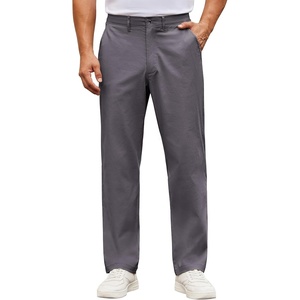 image:imageCOOFANDY Mens Casual Pants Cotton Classic Fit Stretch Chino Pant Khaki Lightweight Work Dress SlacksDark Grey