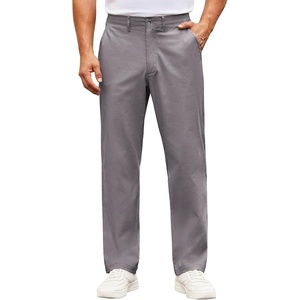 image:imageCOOFANDY Mens Casual Pants Cotton Classic Fit Stretch Chino Pant Khaki Lightweight Work Dress SlacksLight Grey