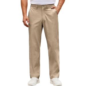 image:imageCOOFANDY Mens Casual Pants Cotton Classic Fit Stretch Chino Pant Khaki Lightweight Work Dress SlacksLight Khaki