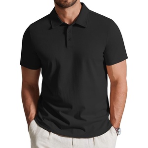 image:imageCOOFANDY Mens Cotton Polo Shirt Short Sleeve Golf Shirts 3 Buttons Casual Work T ShirtsBlack
