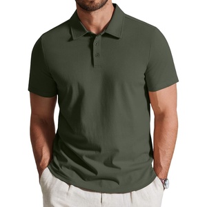 image:imageCOOFANDY Mens Cotton Polo Shirt Short Sleeve Golf Shirts 3 Buttons Casual Work T ShirtsDeep Green