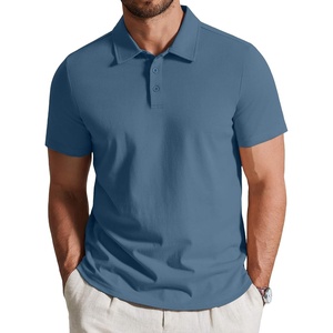 image:imageCOOFANDY Mens Cotton Polo Shirt Short Sleeve Golf Shirts 3 Buttons Casual Work T ShirtsGrayish Blue