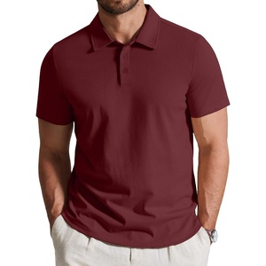 image:imageCOOFANDY Mens Cotton Polo Shirt Short Sleeve Golf Shirts 3 Buttons Casual Work T ShirtsMaroon