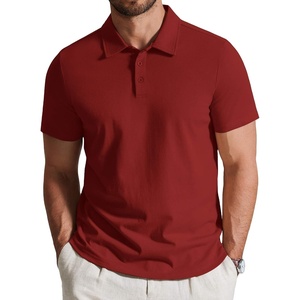 image:imageCOOFANDY Mens Cotton Polo Shirt Short Sleeve Golf Shirts 3 Buttons Casual Work T ShirtsRed