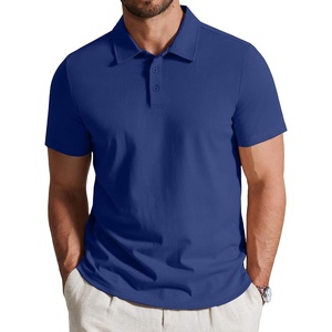 image:imageCOOFANDY Mens Cotton Polo Shirt Short Sleeve Golf Shirts 3 Buttons Casual Work T ShirtsRoyal Azure Blue