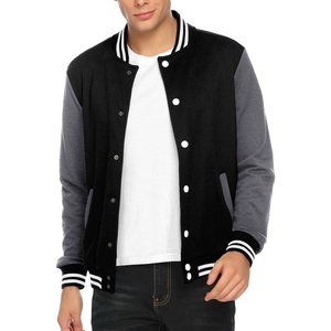 image:imageCOOFANDY Mens Fashion Varsity Jacket Causal Slim Fit Cotton Letterman Baseball Bomber JacketsDark Gray