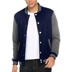 image:imageCOOFANDY Mens Fashion Varsity Jacket Causal Slim Fit Cotton Letterman Baseball Bomber JacketsNavyGrey