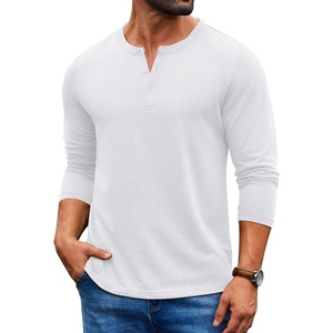 image:imageCOOFANDY Mens Henley Shirt Long Sleeve Casual Stretch Solid TShirts Fashion Pullover Lightweight Fall TopsWhite