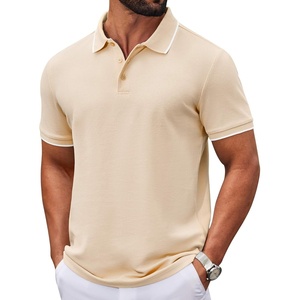 image:imageCOOFANDY Mens Polo Shirts Classic Short Sleeve Polo T Shirts Cotton Pique Casual Summer Fashion Golf ShirtBeige