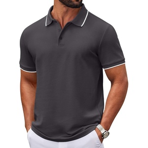 image:imageCOOFANDY Mens Polo Shirts Classic Short Sleeve Polo T Shirts Cotton Pique Casual Summer Fashion Golf ShirtDark Grey