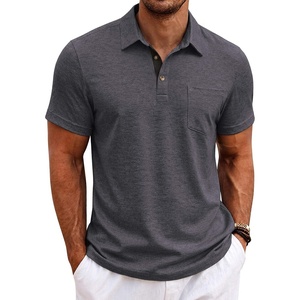 image:imageCOOFANDY Mens Polo Shirts Short Sleeve Casual Summer Collar Shirts Soft Breathable Polo Tee Shirts Classic Golf ShirtsDark Grey