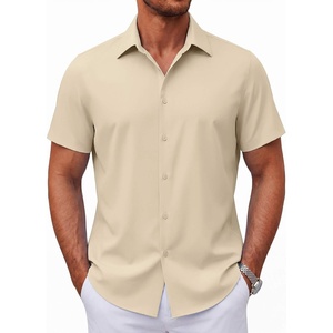 image:imageCOOFANDY Mens Short Sleeve Button Down Shirts Casual Summer Shirt Untucked Dress ShirtsKhaki