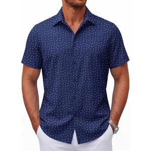image:imageCOOFANDY Mens Short Sleeve Button Down Shirts Casual Summer Shirt Untucked Dress ShirtsNavy Blueanchor