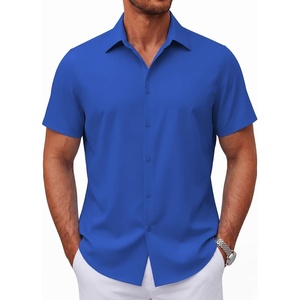 image:imageCOOFANDY Mens Short Sleeve Button Down Shirts Casual Summer Shirt Untucked Dress ShirtsSky Blue