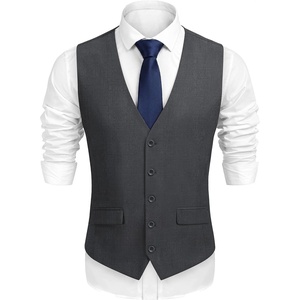 image:imageCOOFANDY Mens Suit Vest Formal Dress Vest Slim Fit Buesiness WeddingDark Grey