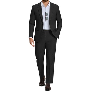 image:imageCOOFANDY Mens Suits Regular Fit 2 Piece Suit Set One Button Solid Blazer and Pants for Wedding Prom Casual BusinessBlack