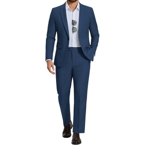 image:imageCOOFANDY Mens Suits Regular Fit 2 Piece Suit Set One Button Solid Blazer and Pants for Wedding Prom Casual BusinessBlue