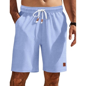 image:imageCOOFANDY Mens Summer Beach Shorts Casual Elastic Waist Drawstring Short Vacation Shorts with PocketsLight Blue