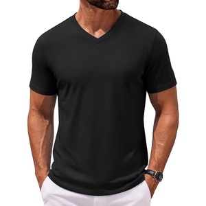 image:imageCOOFANDY Mens T Shirts V Neck Short Sleeve Plain Casual Cotton Basic Pullover TeesBlack