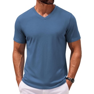 image:imageCOOFANDY Mens T Shirts V Neck Short Sleeve Plain Casual Cotton Basic Pullover TeesDeep Blue