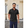 image:imageCOOFANDY Men Button Down Shirt Short Sleeve Casual Shirts Printed Dress Shirt with PocketAblack