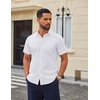 image:imageCOOFANDY Men Button Down Shirt Short Sleeve Casual Shirts Printed Dress Shirt with PocketAwhite