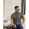 image:imageCOOFANDY Men Button Down Shirt Short Sleeve Casual Shirts Printed Dress Shirt with PocketDark Army Green