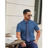 image:imageCOOFANDY Men Button Down Shirt Short Sleeve Casual Shirts Printed Dress Shirt with PocketNavy Blue
