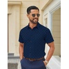 image:imageCOOFANDY Men Button Down Shirt Short Sleeve Casual Shirts Printed Dress Shirt with PocketNavy Blue Square