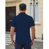image:imageCOOFANDY Men Button Down Shirt Short Sleeve Casual Shirts Printed Dress Shirt with PocketNavy Blue Square