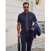 image:imageCOOFANDY Men Button Down Shirt Short Sleeve Casual Shirts Printed Dress Shirt with PocketNavy Bluepolka Dots