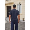 image:imageCOOFANDY Men Button Down Shirt Short Sleeve Casual Shirts Printed Dress Shirt with PocketNavy Bluepolka Dots