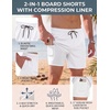 image:imageCOOFANDY Men Swim Trunk with Compression Liner 2 in 1 Swimwear Bathing Suit Quick Dry Board Short1  White