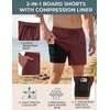 image:imageCOOFANDY Men Swim Trunk with Compression Liner 2 in 1 Swimwear Bathing Suit Quick Dry Board ShortDark Red