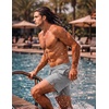 image:imageCOOFANDY Men Swim Trunk with Compression Liner 2 in 1 Swimwear Bathing Suit Quick Dry Board ShortLight Grey
