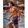 image:imageCOOFANDY Men Swim Trunk with Compression Liner 2 in 1 Swimwear Bathing Suit Quick Dry Board ShortNavy Blue
