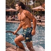 image:imageCOOFANDY Men Swim Trunk with Compression Liner 2 in 1 Swimwear Bathing Suit Quick Dry Board ShortP Black Plant Flower