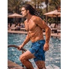 image:imageCOOFANDY Men Swim Trunk with Compression Liner 2 in 1 Swimwear Bathing Suit Quick Dry Board ShortP Blue Leaves