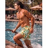 image:imageCOOFANDY Men Swim Trunk with Compression Liner 2 in 1 Swimwear Bathing Suit Quick Dry Board ShortP Green Hawaiian Flower